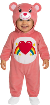 Déguisement ourson arc-en-ciel rose et blanc bébé 18-24 mois