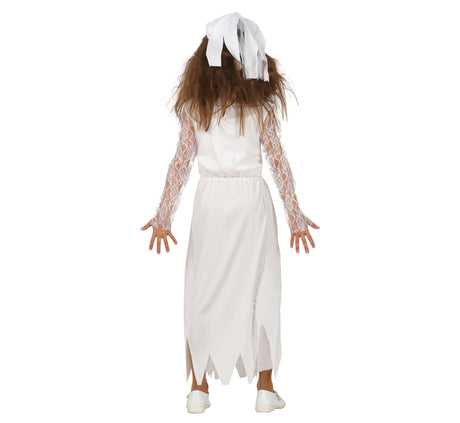 Déguisement mariée ensanglantée enfant blanc et rouge