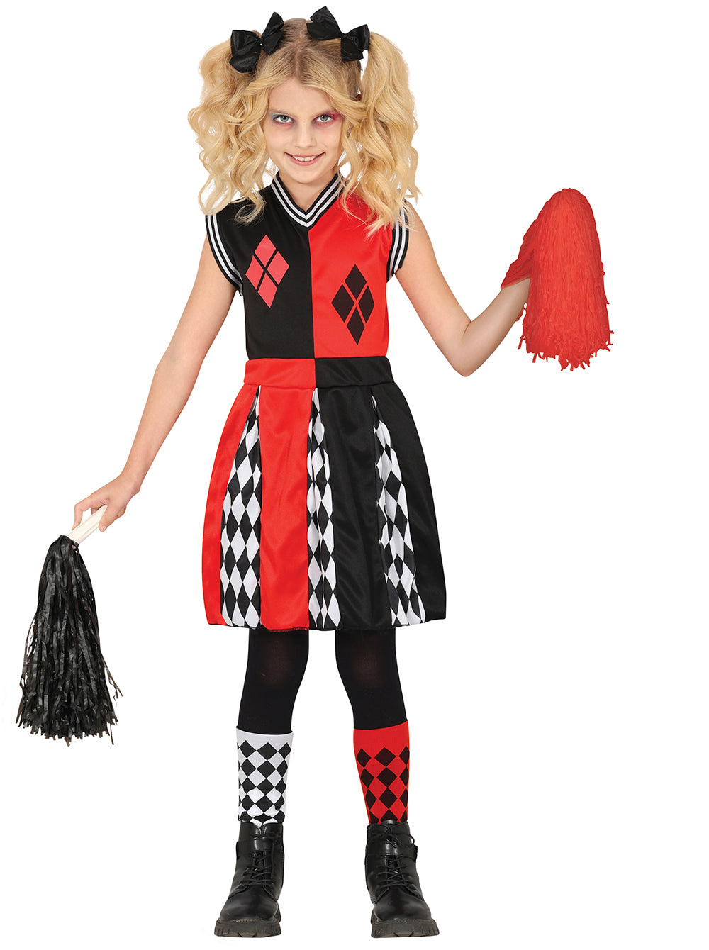 Déguisement pom-pom girl rouge et noir enfant 10-12 ans