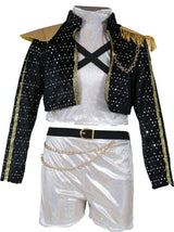 Déguisement K-Pop Argent Fille - T-shirt, Veste, Pantalon et Ceinture