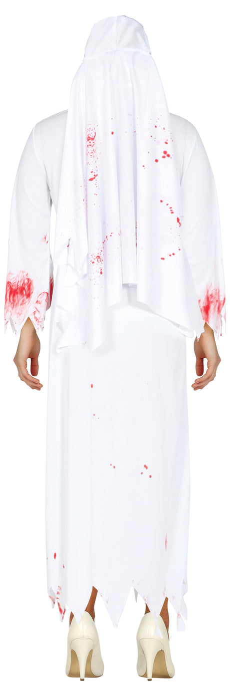 Déguisement nonne ensanglantée femme - blanc et rouge - Halloween