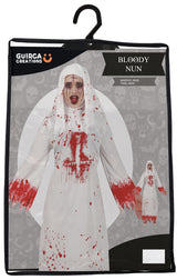 Déguisement nonne ensanglantée femme - blanc et rouge - Halloween