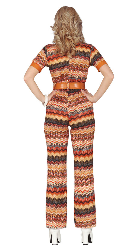 Déguisement années 70 femme brun polyester taille 36/38