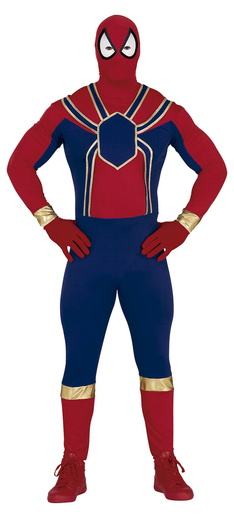 Déguisement super-héros adulte rouge et bleu taille M