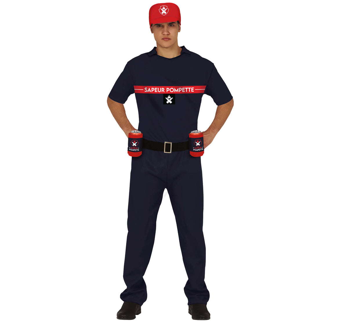 Déguisement Sapeur Pompette Homme - T-Shirt, Casquette et Pantalon