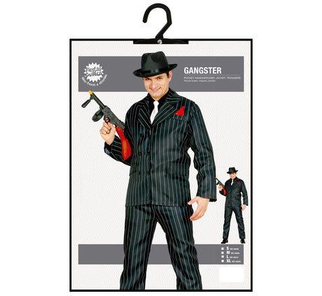 Costume gangster adulte noir - Années 20 - Taille L