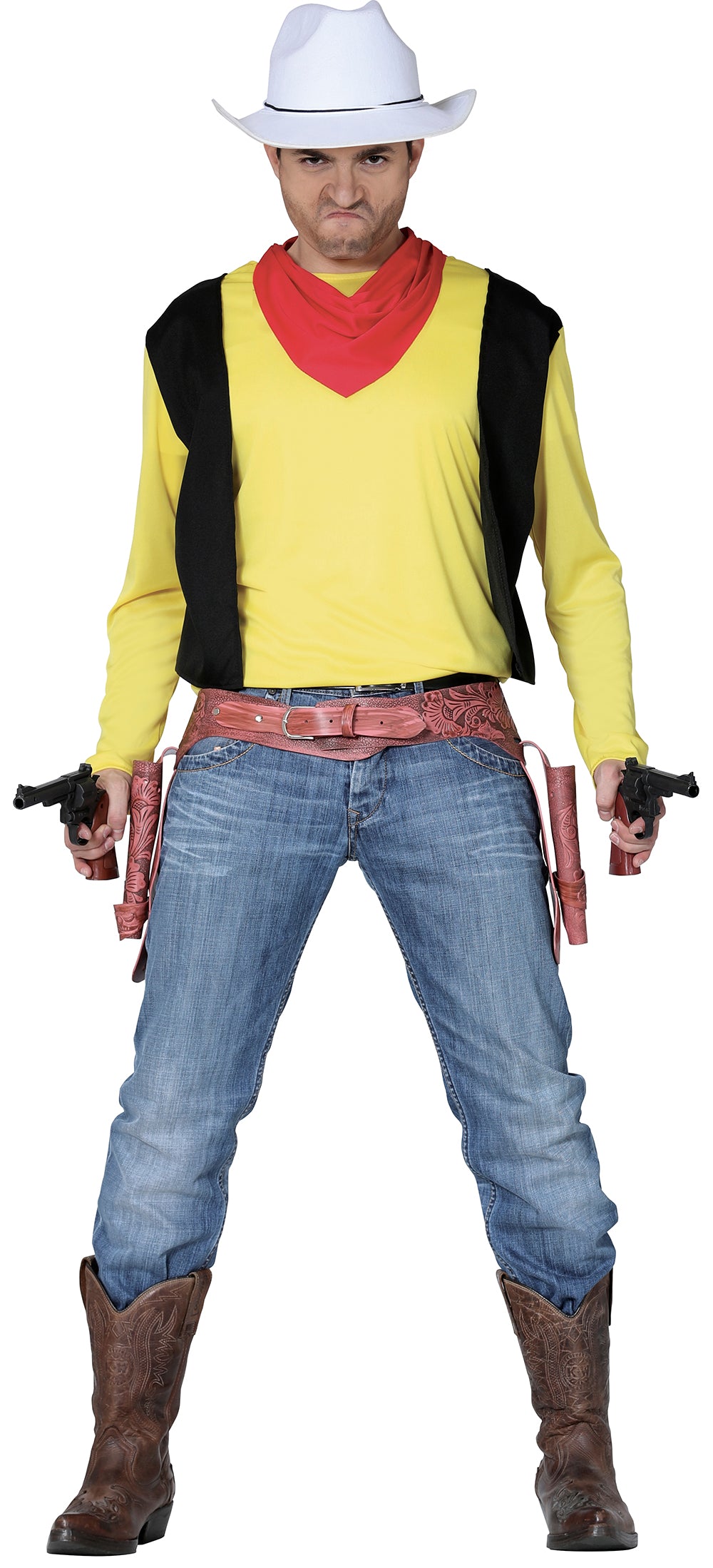 Déguisement Cow Boy Homme Adulte - T-Shirt, Gilet et Foulard