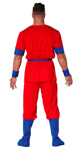 Costume adulte guerrier manga rouge et bleu - taille L