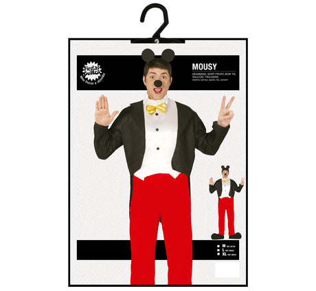 Déguisement souris adulte homme - noir et rouge - taille L