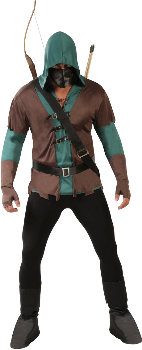 Déguisement archer adulte brun et vert - polyester