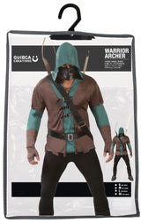 Déguisement archer adulte brun et vert - polyester