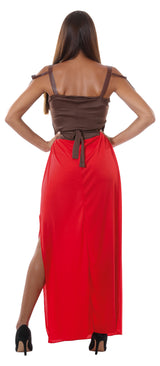 Déguisement romaine adulte - brun et rouge - taille L