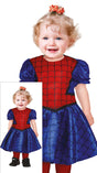 Red and blue spider superhero costume for baby girls aged 12 to 18 months, made of polyester, perfect for superhero-themed dress-up and toddler cosplay.