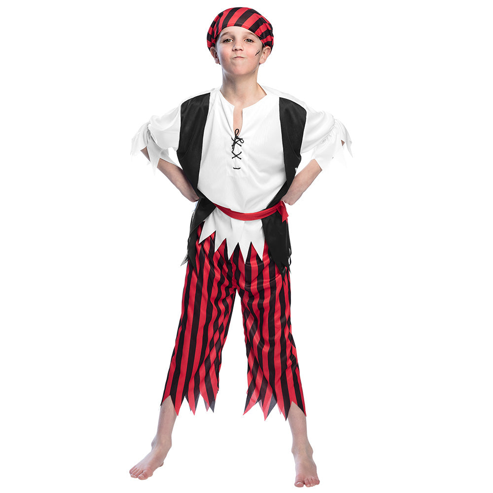 Children's Pirate Jack costume for boys ages 4 to 6, 100% polyester, perfect for pirate-themed parties and dress-up.