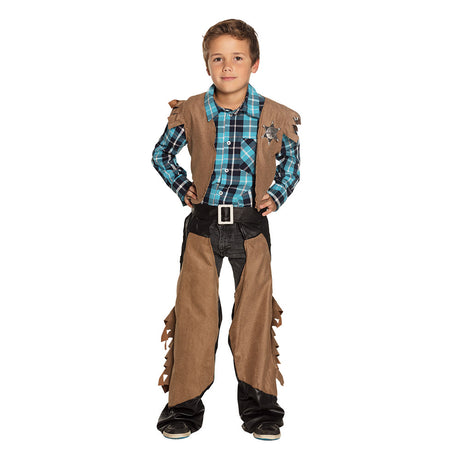 Children's cowboy costume Dustin for boys ages 4-6, western outfit made of 100% polyester, perfect for dress-up and themed parties.