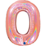 Ballon chiffre  - Rose gold holographique - 40" - Gonflage Hélium en boutique