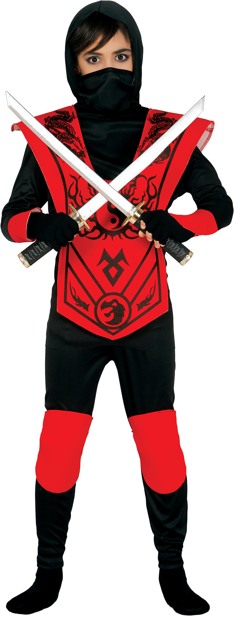 Déguisement Ninja Rouge Garçon - T-Shirt, Capuche, Masque et Pantalon