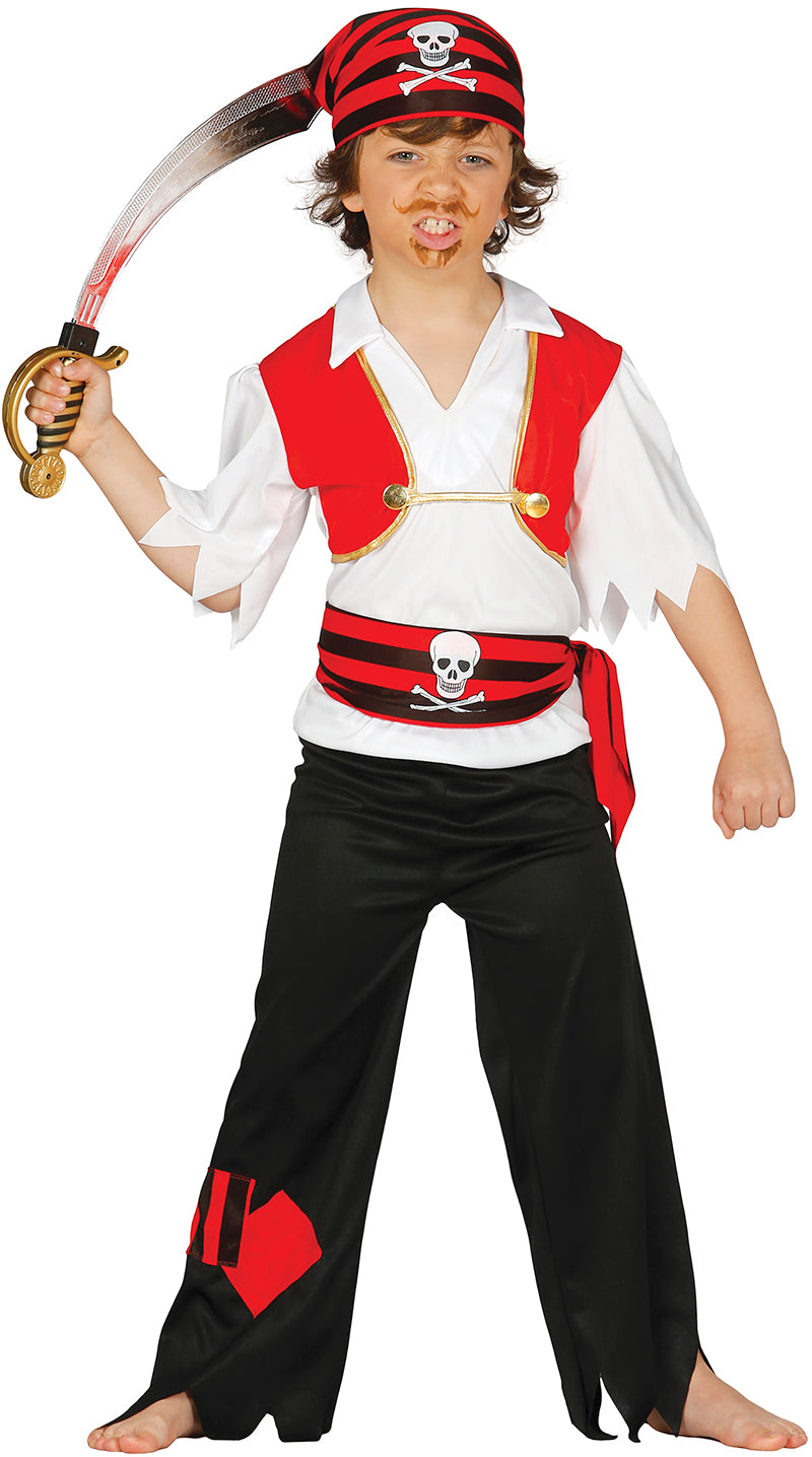 Déguisement Pirate Garçon - Chemise, Gilet, Ceinture et Pantalon