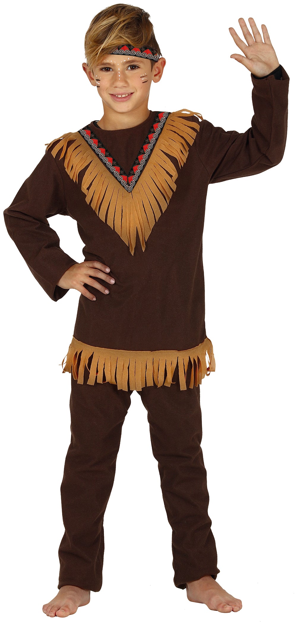 Déguisement Indien Garçon - T-Shirt, Bandeau et Pantalon