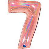 Ballon chiffre  - Rose gold holographique - 40" - Gonflage Hélium en boutique