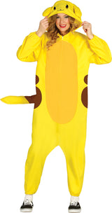 Déguisement chinchilla jaune et brun adulte - polyester