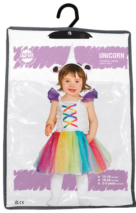 Déguisement licorne bébé blanc multicolore 12-24 mois