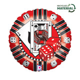 Ballon jeton de casino - Rouge et noir - 14" - Gonflage Hélium en boutique
