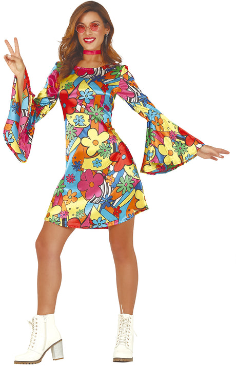 Déguisement hippie femme multicolore - Taille M