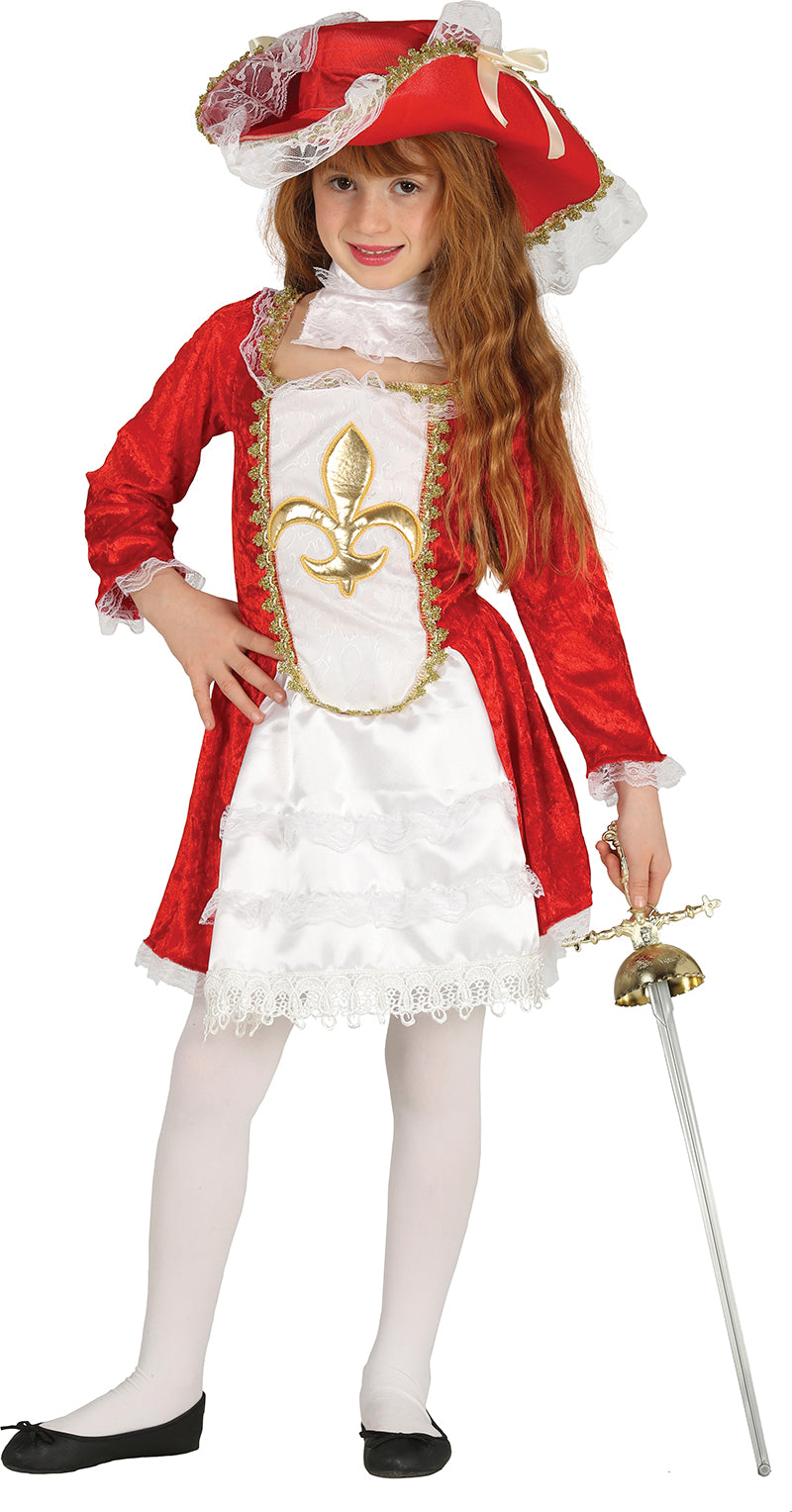 Déguisement Mousquetaire Fille - Collier, Chapeau et Robe