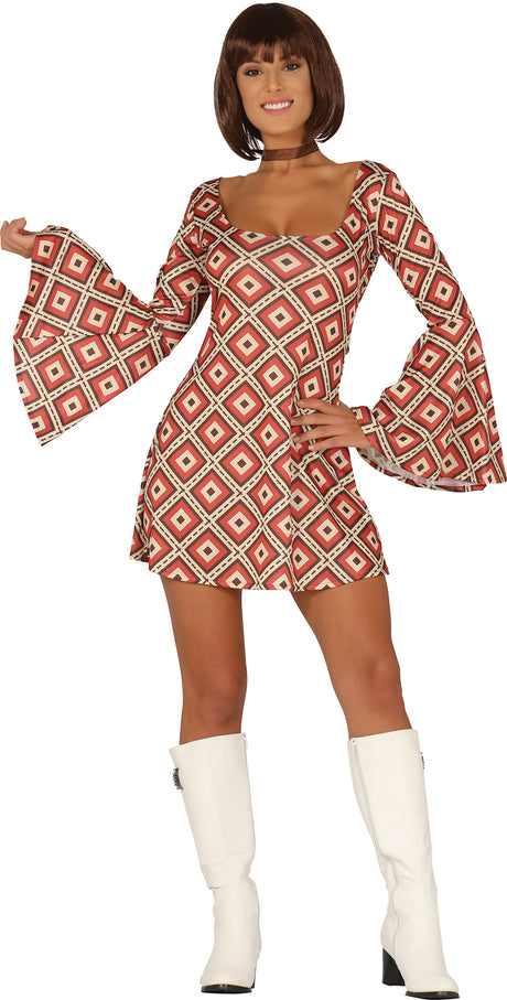 Déguisement disco femme multicolore 70's - Taille S