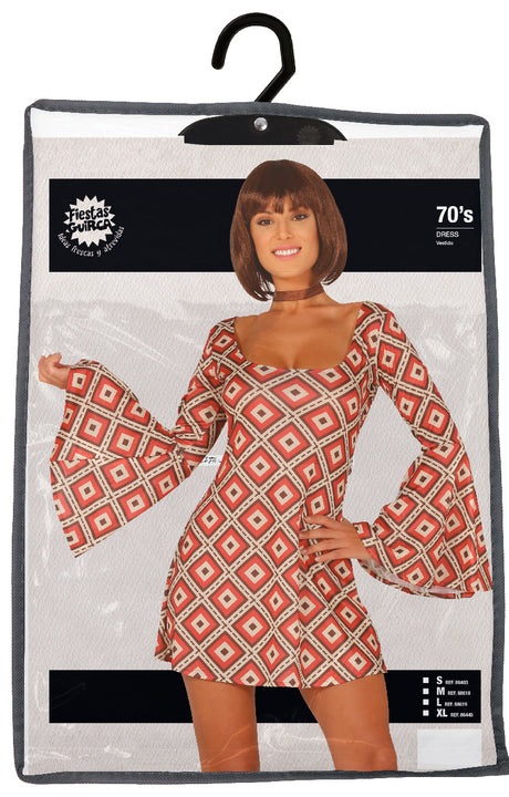 Déguisement disco femme multicolore 70's - Taille S