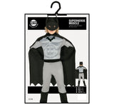 Déguisement super-héros musclé enfant gris et noir 10-12 ans