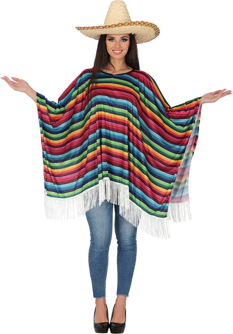 Déguisement Poncho Mexicain Multicolore Adulte