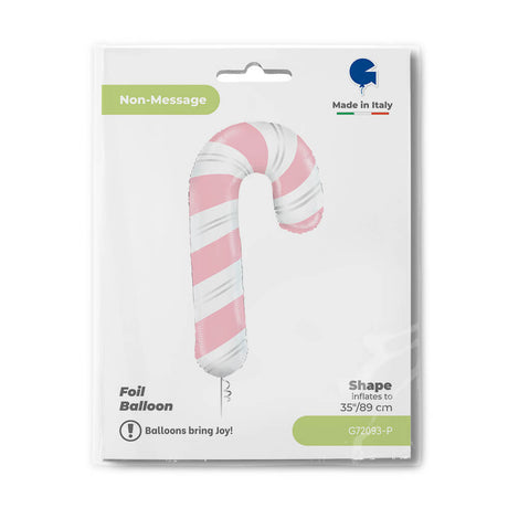 Ballon canne à sucre rose - 35" - Gonflage Hélium en boutique