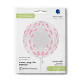 Ballon globe rose transparent 4D - 19" - Gonflage Hélium en boutique