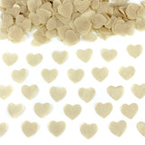 The image shows a 40 cm confetti cannon designed for parties, with ivory heart-shaped paper confetti as the main feature.