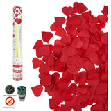 Canon à confettis cœurs blancs en papier – mariage & fête – 40 cm