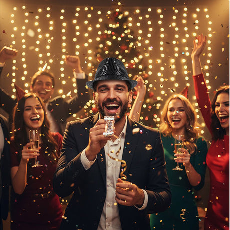 Chapeau borsalino à sequins argent – soirée disco, cabaret, années 20