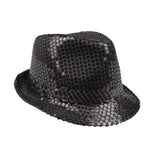 Chapeau borsalino à sequins argent – soirée disco, cabaret, années 20
