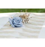 Chemin de table aigrette rose poudré – mariage & fête – 27 cm x 3 m