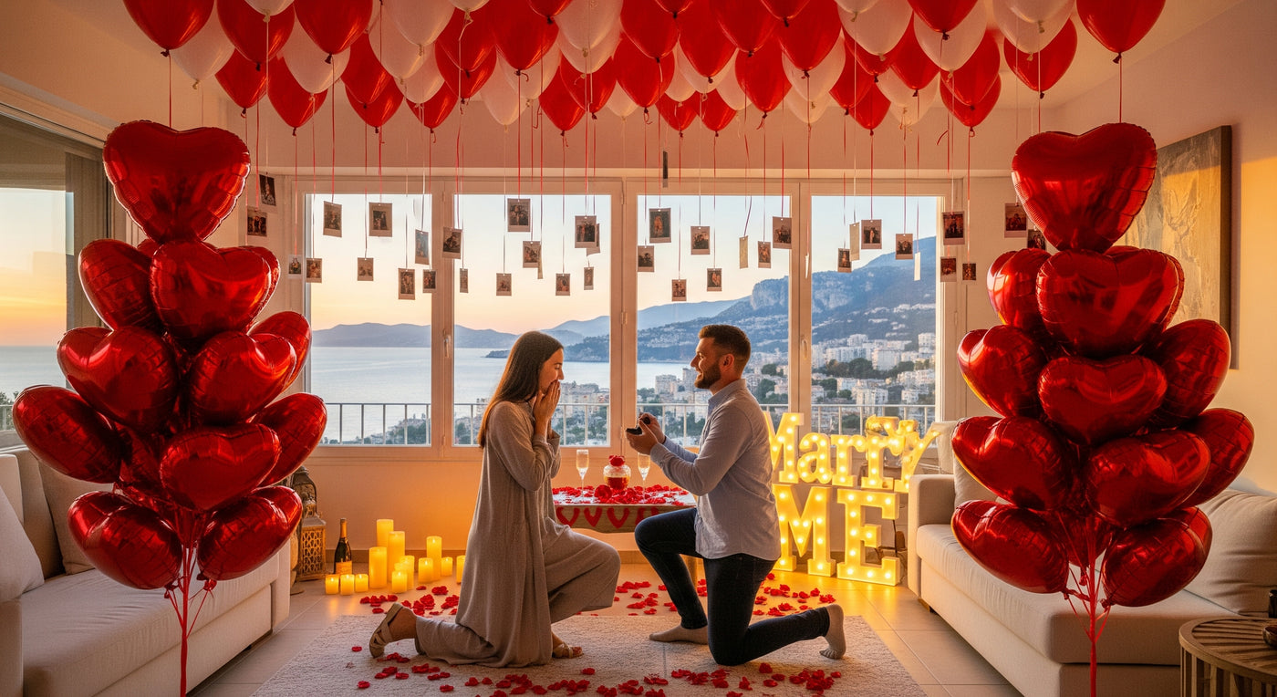 St-Valentin mariage IdéaFête - Demande romantique décoration Côte d'Azur Mougins