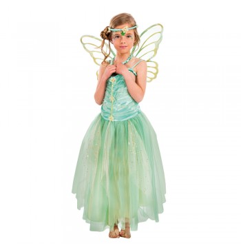 The image shows a fairy-themed party decoration set featuring a large cardboard cutout of a fairy character named Danae Rose, measuring 128 cm, with three pieces included.