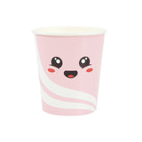 Pack de 8 gobelets 200 ml Sweety Junk Food, motif exclusif , en papier FSC avec intérieur PLA compostable, idéal pour anniversaire et fête à thème