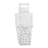 Gobelets festonnés fougère blanc et or – carton PLA – lot de 8 – 200 ml