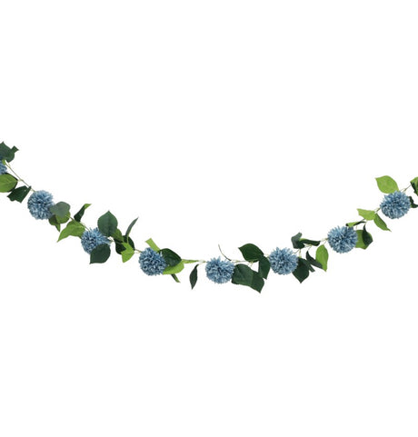 Guirlande dahlias blancs artificiels – mariage & fête – 220 cm – 9 fleurs