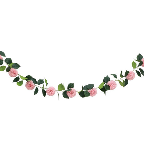 Guirlande dahlias blancs artificiels – mariage & fête – 220 cm – 9 fleurs