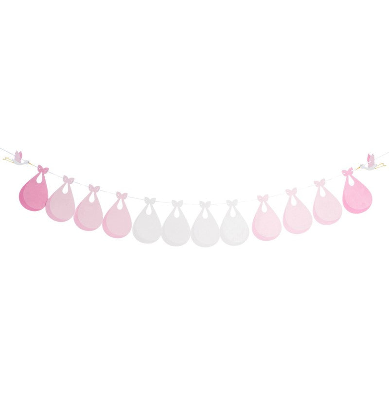 Guirlande Baby Shower personnalisable bleu et blanc – 240 cm – papier premium