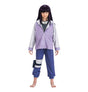 The image features a life-size cardboard cutout of Hinata Hyuga from the anime Naruto Shippuden, designed as a party decoration.