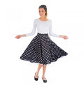 Jupe noire à pois avec foulard – look rétro années 50 – ensemble 2 pièces