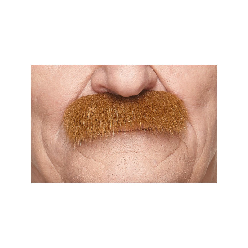 Fausse moustache rousse style brosse – accessoire déguisement – auto-adhésive